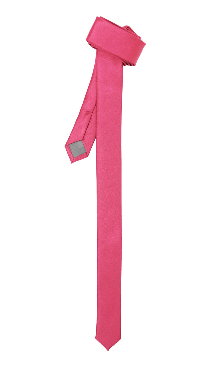 Super Skinny Fuchsia Shiny Slim Tie - FHYINC best men's suits, tuxedos, formal men's wear wholesale