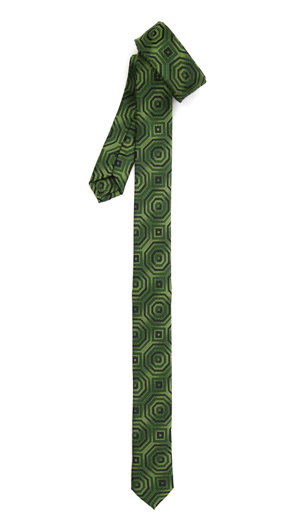 Super Skinny Retro Geometric Green Slim Tie - FHYINC best men