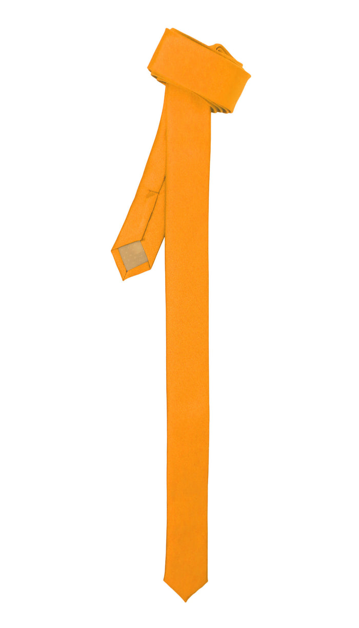 Super Skinny Orange Shiny Slim Tie - FHYINC best men's suits, tuxedos, formal men's wear wholesale