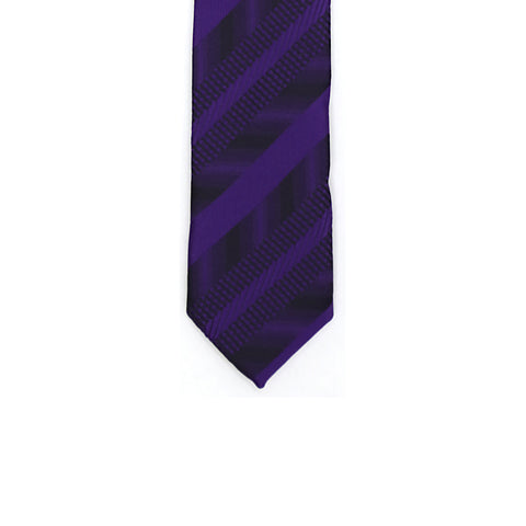 Super Skinny Stripe Purple Black Slim Tie