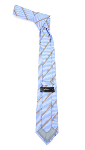 Microfiber Baby Blue Striped Tie and Hankie Set