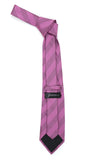 Microfiber Lavender Striped Tie and Hankie Set - FHYINC best men's suits, tuxedos, formal men's wear wholesale