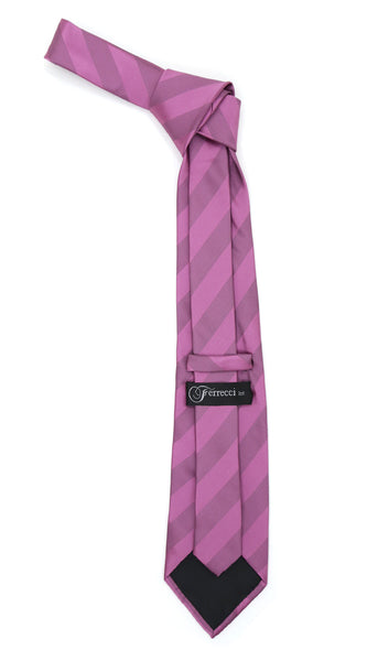 Microfiber Lavender Striped Tie and Hankie Set - FHYINC best men's suits, tuxedos, formal men's wear wholesale