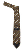 Microfiber Brown Baby Blue Striped Tie and Hankie Set - FHYINC best men's suits, tuxedos, formal men's wear wholesale