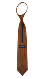 Satine Brown Zipper Tie with Hankie Set - FHYINC best men's suits, tuxedos, formal men's wear wholesale