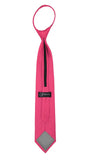 Satine Fuchsia Zipper Tie with Hankie Set - FHYINC best men's suits, tuxedos, formal men's wear wholesale