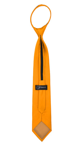 Satine Orange Zipper Tie with Hankie Set