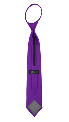 Satine Purple Zipper Tie with Hankie Set
