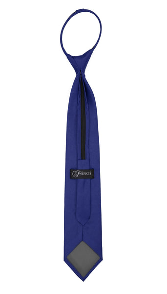 Satine Royal Blue Zipper Tie with Hankie Set - FHYINC best men's suits, tuxedos, formal men's wear wholesale