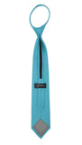 Satine Turquoise Zipper Tie with Hankie Set - FHYINC best men's suits, tuxedos, formal men's wear wholesale