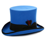 Premium Wool Blue/Black Top Hat - FHYINC best men's suits, tuxedos, formal men's wear wholesale
