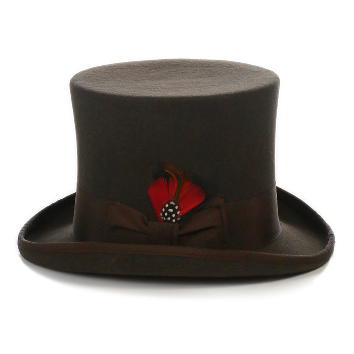 Premium Wool Brown Top Hat - FHYINC best men's suits, tuxedos, formal men's wear wholesale