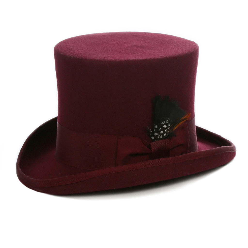 Premium Wool Burgundy Top Hat - FHYINC best men