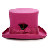 Premium Fuchsia Wool Top Hat - FHYINC best men's suits, tuxedos, formal men's wear wholesale