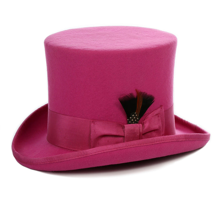 Premium Fuchsia Wool Top Hat - FHYINC best men's suits, tuxedos, formal men's wear wholesale