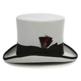 Premium Grey with Black Wool Top Hat - FHYINC best men's suits, tuxedos, formal men's wear wholesale