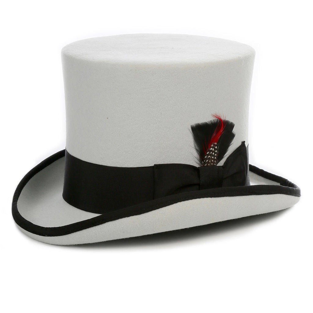 Premium Grey with Black Wool Top Hat - FHYINC best men