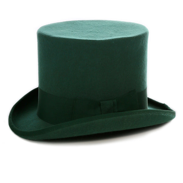 Premium Wool Hunter Green Top Hat - FHYINC best men's suits, tuxedos, formal men's wear wholesale