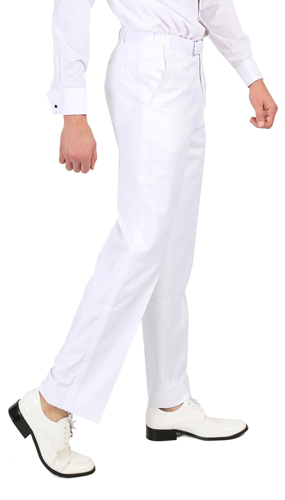 Premium Regular Fit White Tuxedo Dress Pants - FHYINC best men