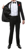 TX2000 2pc Black Slim Fit Notch Lapel Tuxedo - FHYINC best men's suits, tuxedos, formal men's wear wholesale