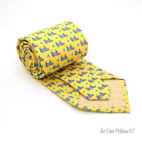 Cow Yellow Necktie with Handkerchief Set - FHYINC best men's suits, tuxedos, formal men's wear wholesale