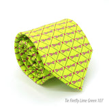 Firefly Lime Green Necktie with Handkerchief Set - FHYINC best men's suits, tuxedos, formal men's wear wholesale
