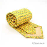Firefly Yellow Necktie with Handkerchief Set - FHYINC best men's suits, tuxedos, formal men's wear wholesale