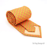 Frog Orange Necktie with Handkerchief Set - FHYINC best men's suits, tuxedos, formal men's wear wholesale