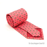 Grasshopper Coral Necktie with Handkerchief Set - FHYINC best men's suits, tuxedos, formal men's wear wholesale