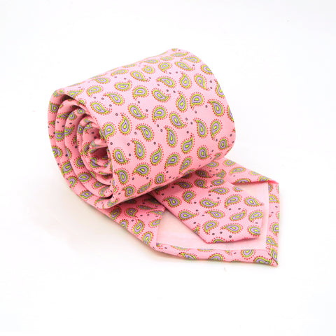 Paisley Pink Necktie with Handkerchief Set