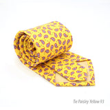 Paisley Yellow Necktie with Handkerchief Set - FHYINC best men's suits, tuxedos, formal men's wear wholesale