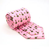 Palm Tree Pink Necktie with Handkerchief Set - FHYINC best men's suits, tuxedos, formal men's wear wholesale
