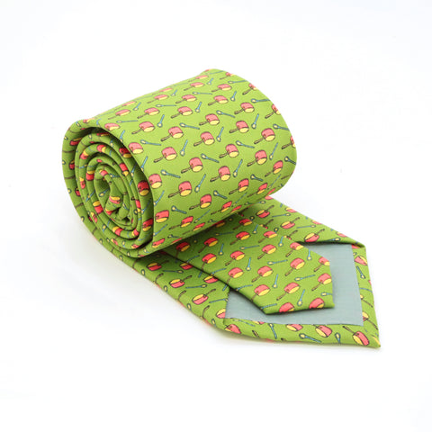 Pots Green Necktie with Handkerchief Set