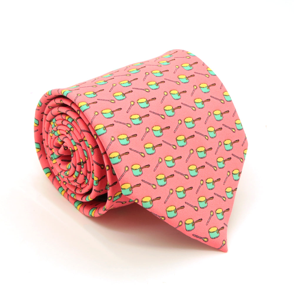 Pots Pink Necktie with Handkerchief Set - FHYINC best men
