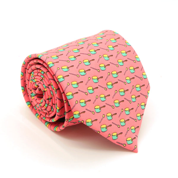 Pots Pink Necktie with Handkerchief Set - FHYINC best men's suits, tuxedos, formal men's wear wholesale