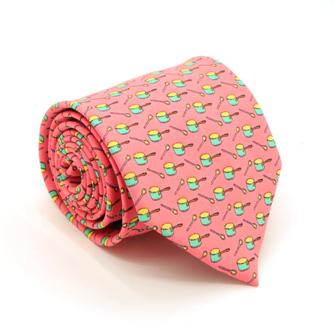 Pots Pink Necktie with Handkerchief Set