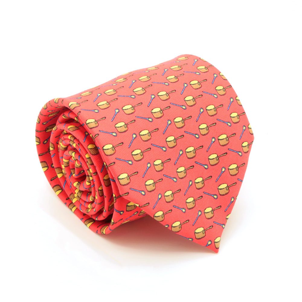 Pots Red Necktie with Handkerchief Set - FHYINC best men