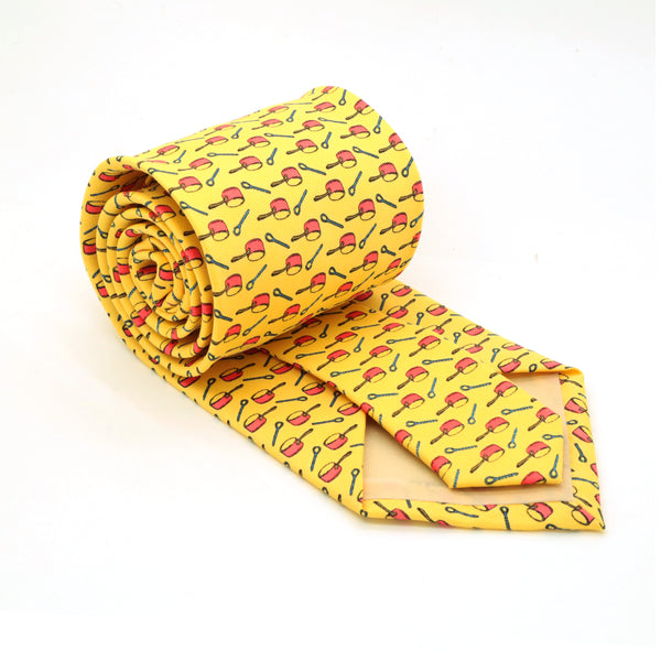 Pots Yellow Necktie with Handkerchief Set - FHYINC best men's suits, tuxedos, formal men's wear wholesale