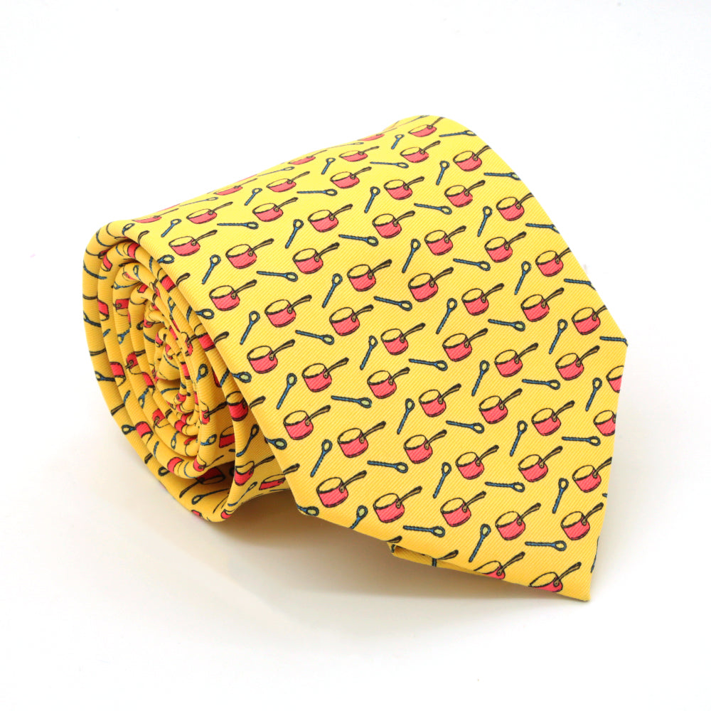 Pots Yellow Necktie with Handkerchief Set - FHYINC best men