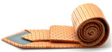 Mens Dads Classic Orange Geometric Pattern Business Casual Necktie & Hanky Set UO-5 - FHYINC best men's suits, tuxedos, formal men's wear wholesale