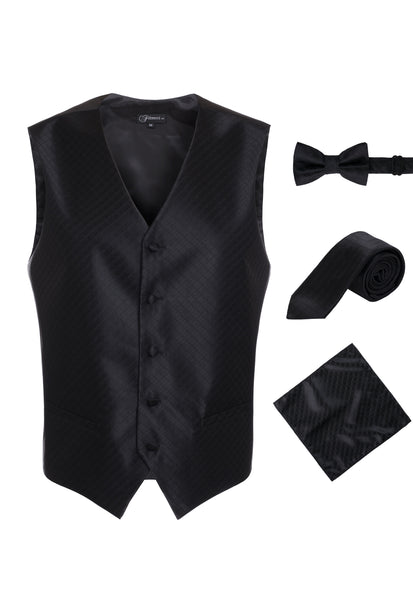 Ferrecci Mens 300-10 Black Diamond Vest Set - FHYINC best men's suits, tuxedos, formal men's wear wholesale