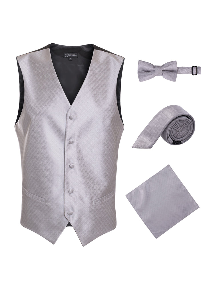 Ferrecci Mens 300-15 Grey Diamond Vest Set - FHYINC best men