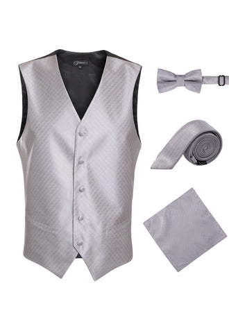 Ferrecci Mens 300-15 Grey Diamond Vest Set