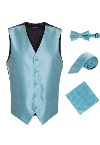 Ferrecci Mens 300-3 Turquoise Diamond Vest Set