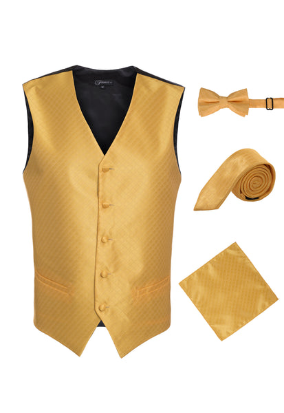 Ferrecci Mens 300-17 Gold Diamond Vest Set - FHYINC best men's suits, tuxedos, formal men's wear wholesale
