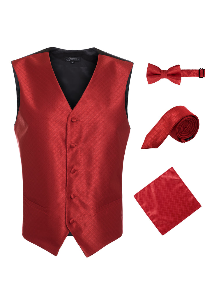 Ferrecci Mens 300-21 Red Diamond Vest Set - FHYINC best men