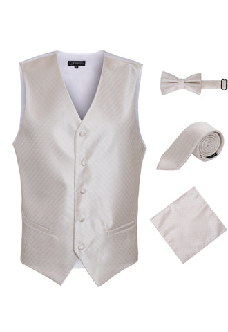 Ferrecci Mens 300-4 Beige Diamond Vest Set