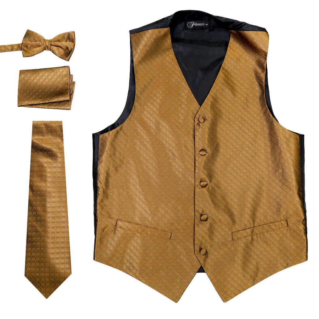 Ferrecci Mens 300-12 Brown Diamond Vest Set - FHYINC best men