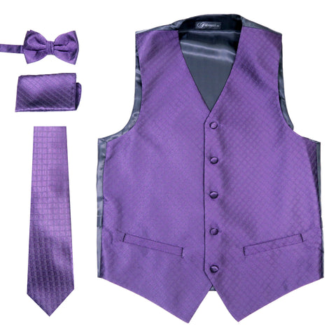 Ferrecci Mens 300-27 Purple Diamond Vest Set