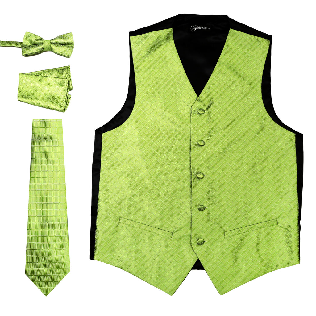 Ferrecci Mens 300-11 Green Diamond Vest Set - FHYINC best men